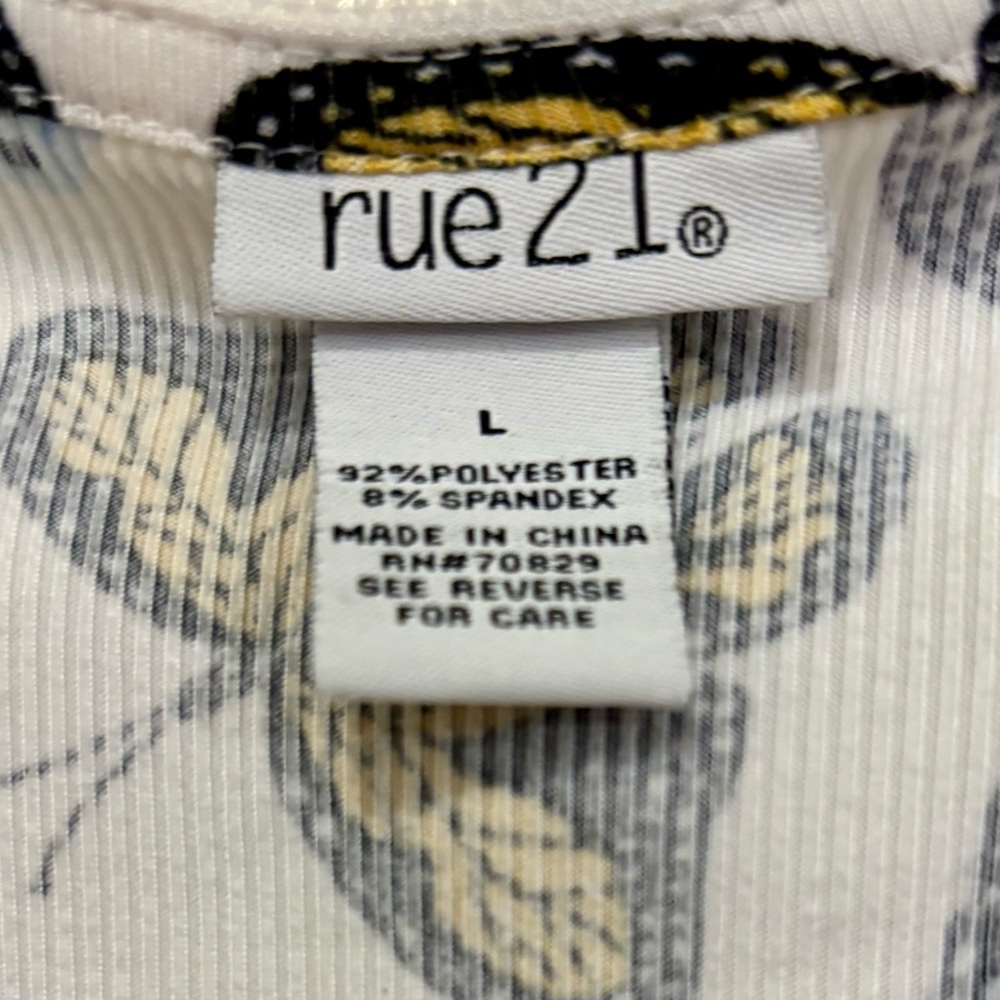 Rue21 White and Brown Tie Front Blouse - Picture 3 of 4